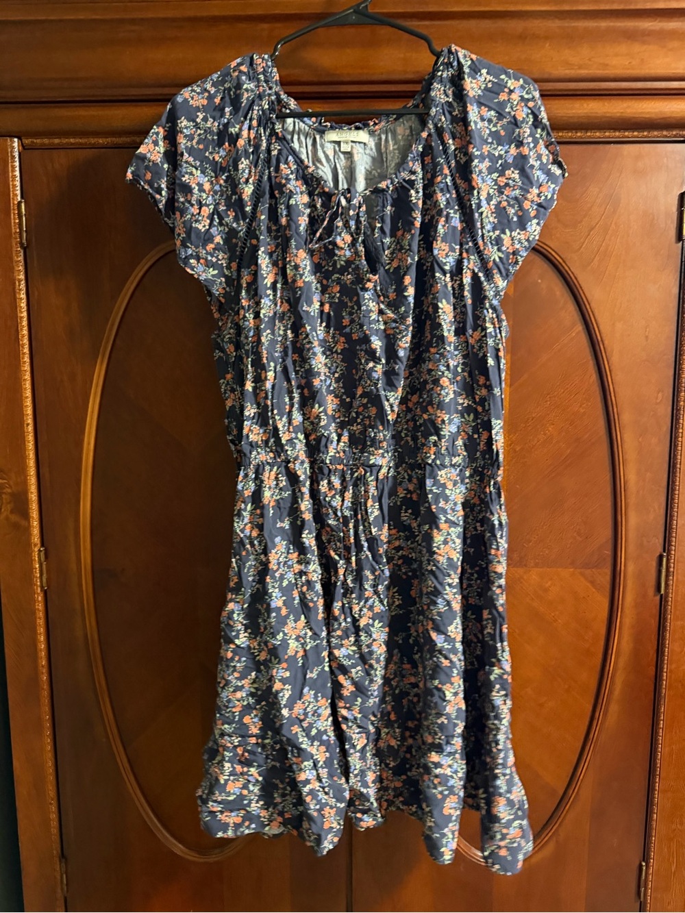 Angels Navy and Pink Floral Blouse